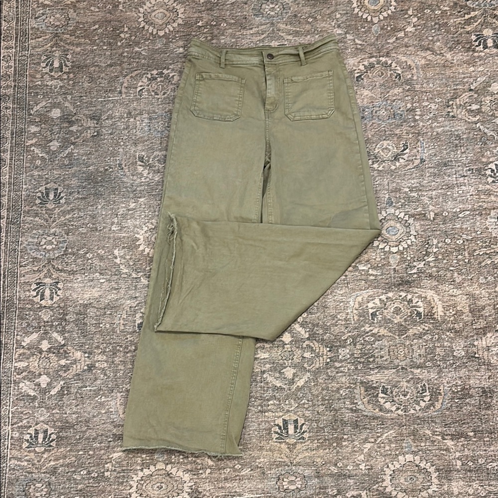Olive Green Casual Pants